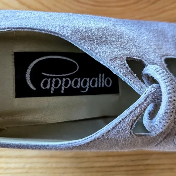 vintage PAPPAGALLO taupe suede 1920's style 7 7.5 N