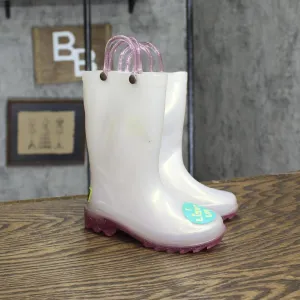 Western Chief Toddler Girls Viola Light-Up Glitter Rain Boots White / Purple 8T