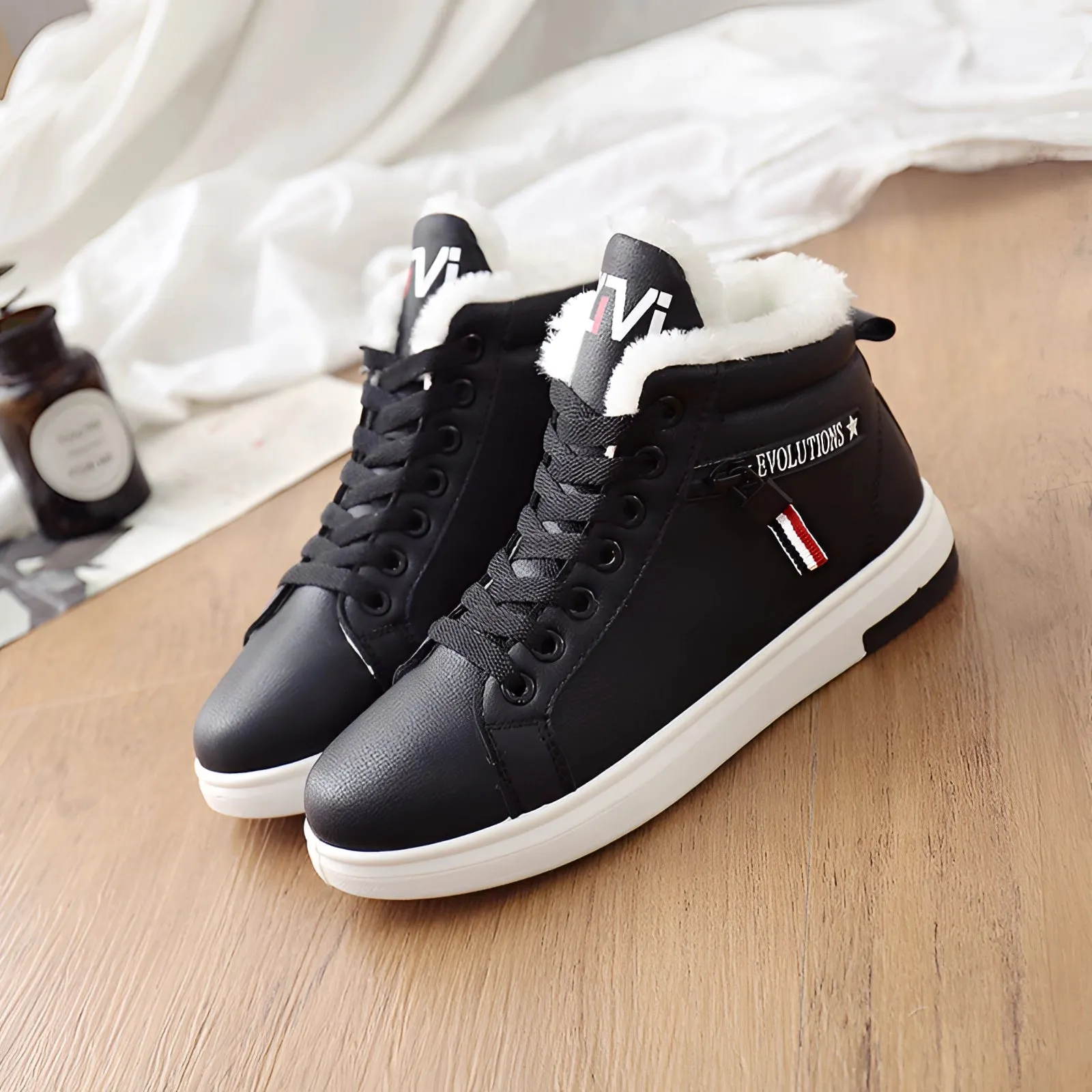 Women's Stylish Pink High-Top Sneakers - Trendy & Comfortable