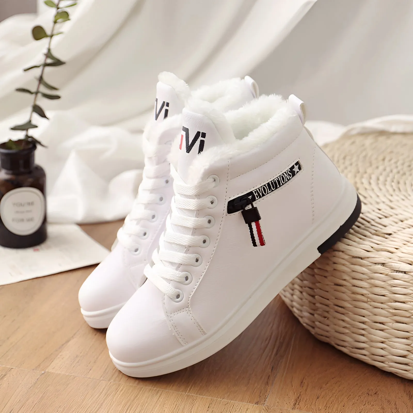 Women's Stylish Pink High-Top Sneakers - Trendy & Comfortable