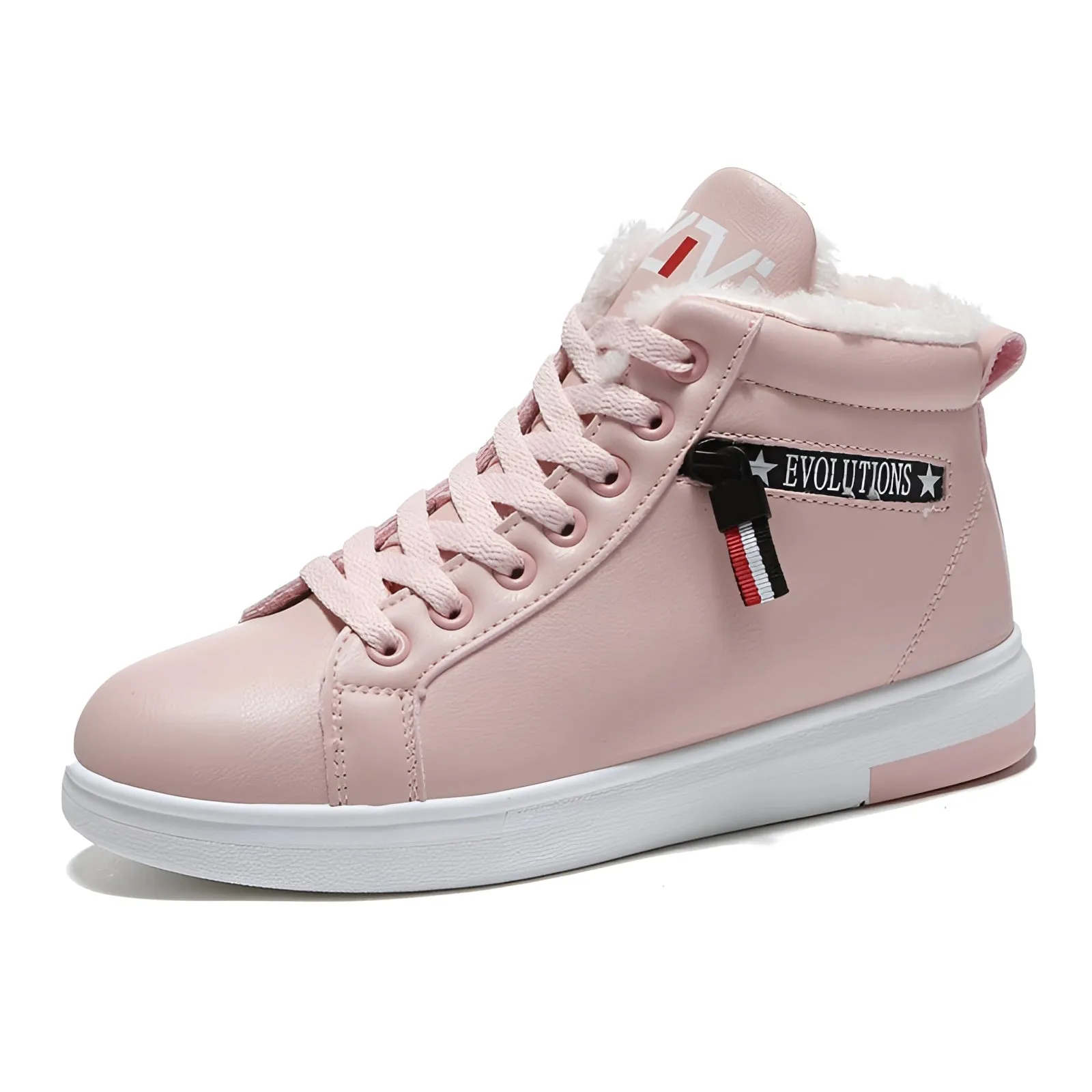 Women's Stylish Pink High-Top Sneakers - Trendy & Comfortable