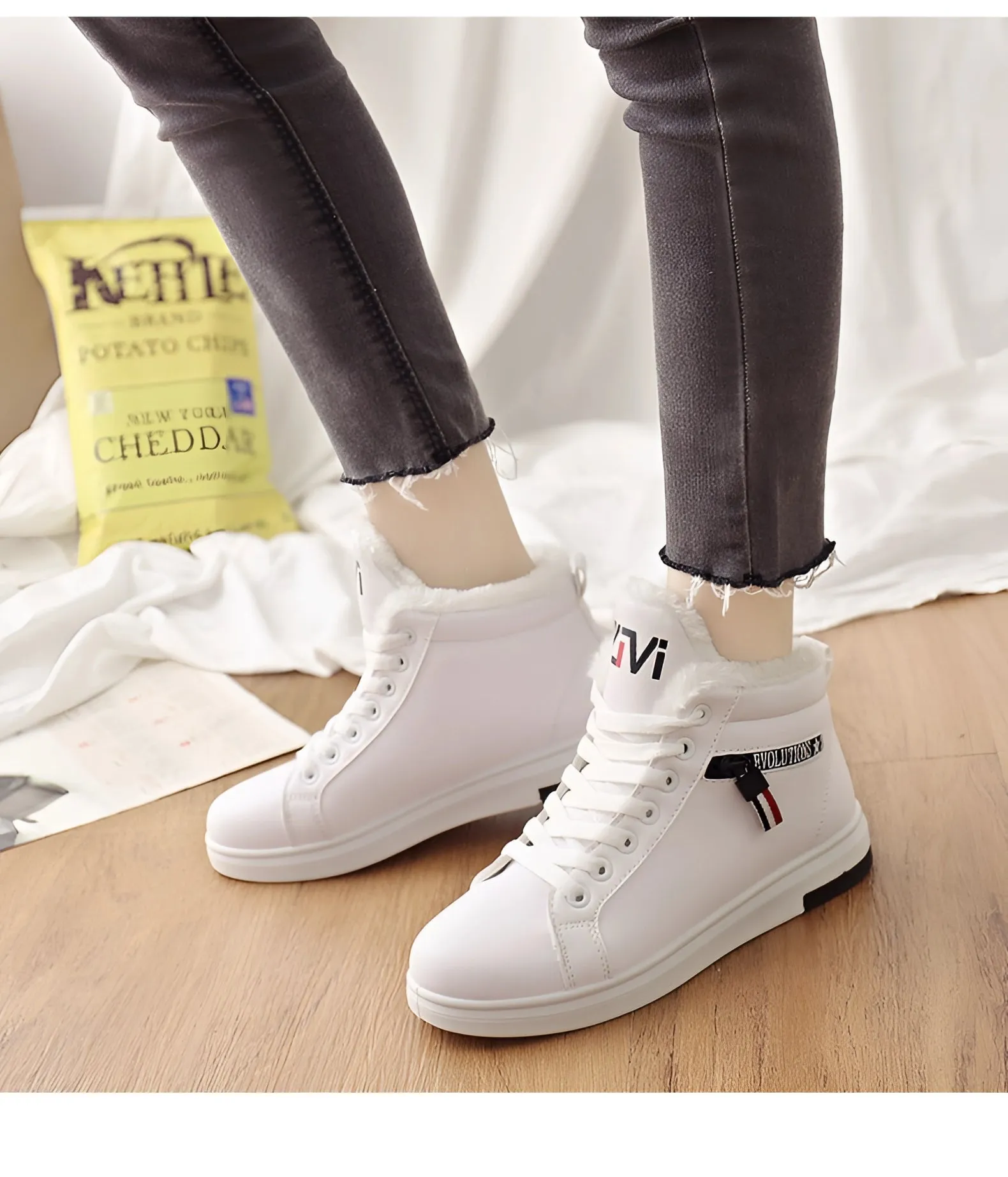 Women's Stylish Pink High-Top Sneakers - Trendy & Comfortable