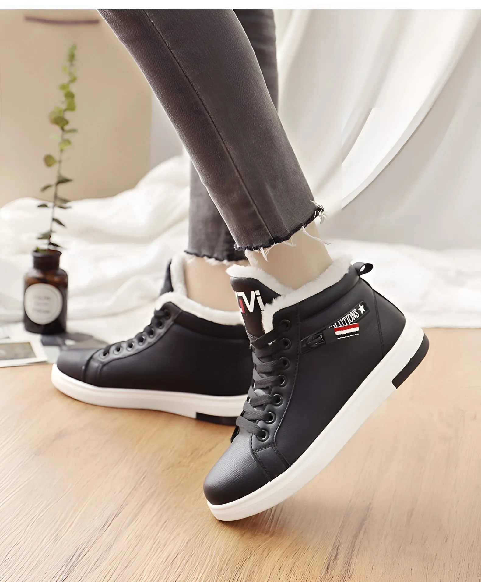 Women's Stylish Pink High-Top Sneakers - Trendy & Comfortable