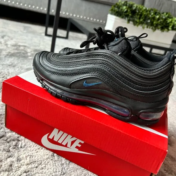 Youth Nike Black and Maria Blue Air Max 97