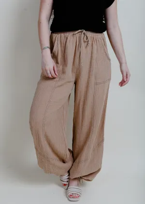 Zia Crinkle Parachute Pants - Sand