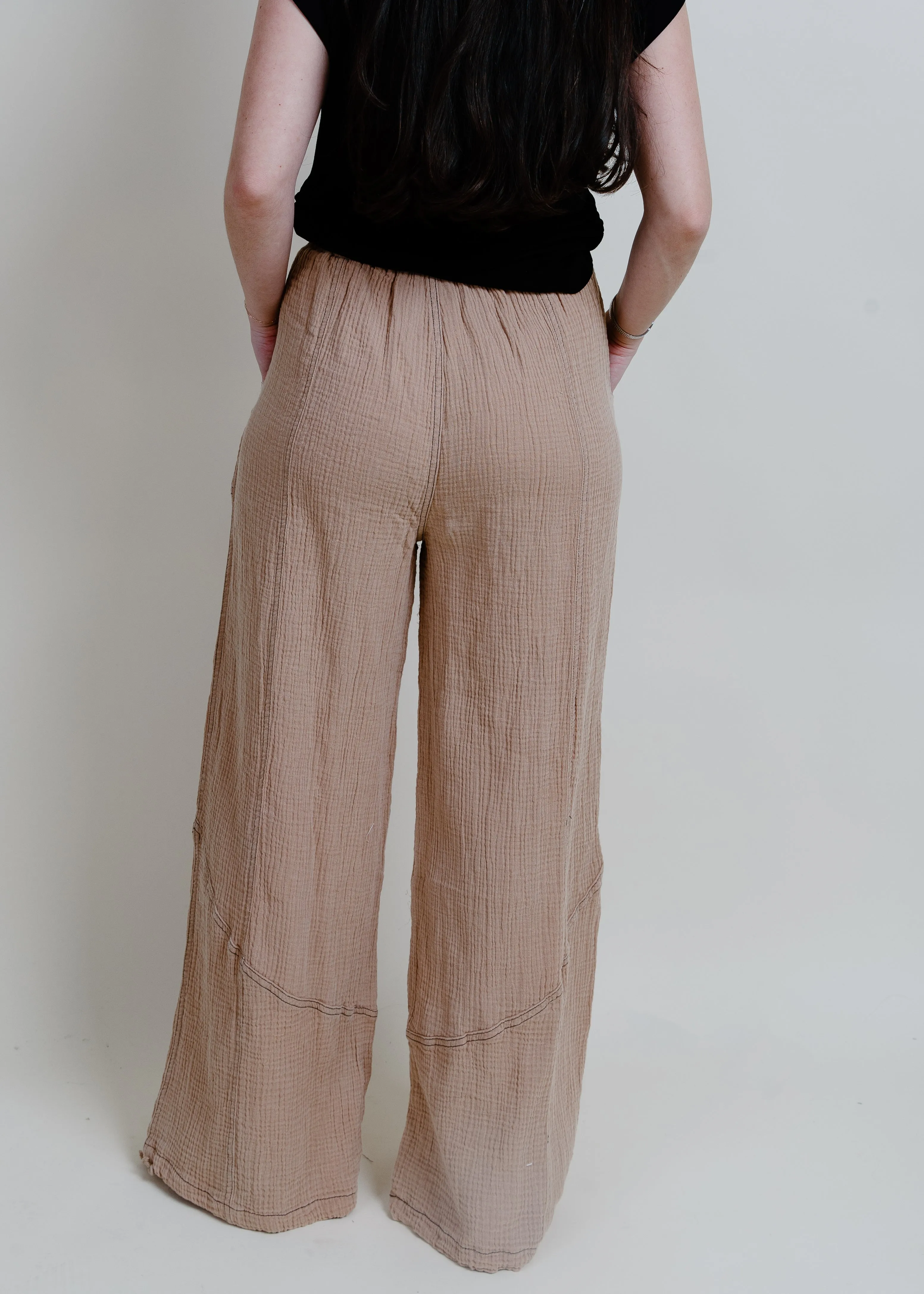 Zia Crinkle Parachute Pants - Sand